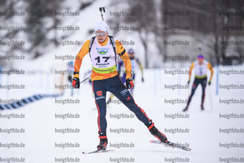 12.12.2019, xkvx, Biathlon IBU Cup Ridnaun, Supersprint Finale Herren, v.l. Justus Strelow (Germany) in aktion / in action competes