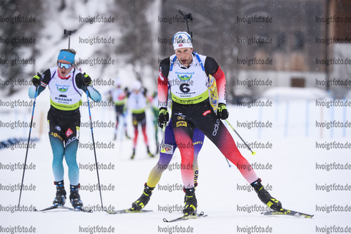 12.12.2019, xkvx, Biathlon IBU Cup Ridnaun, Supersprint Finale Herren, v.l. Lars Helge Birkeland (Norway) in aktion / in action competes