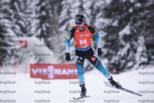 13.12.2019, xkvx, Biathlon IBU Weltcup Hochfilzen, Sprint Herren, v.l. Antonin Guigonnat (France) in aktion / in action competes