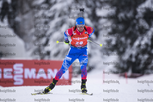 13.12.2019, xkvx, Biathlon IBU Weltcup Hochfilzen, Sprint Herren, v.l. Alexander Loginov (Russia) in aktion / in action competes