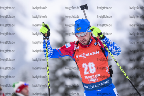 13.12.2019, xkvx, Biathlon IBU Weltcup Hochfilzen, Sprint Herren, v.l. Alexander Loginov (Russia) in aktion / in action competes