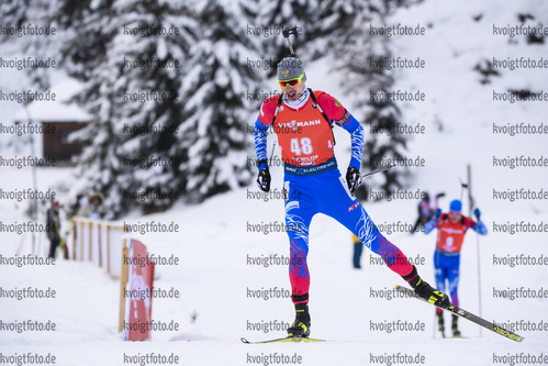 13.12.2019, xkvx, Biathlon IBU Weltcup Hochfilzen, Sprint Herren, v.l. Nikita Porshnev (Russia) in aktion / in action competes