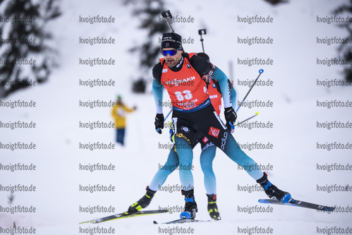 13.12.2019, xkvx, Biathlon IBU Weltcup Hochfilzen, Sprint Herren, v.l. Simon Desthieux (France) in aktion / in action competes