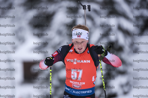 13.12.2019, xkvx, Biathlon IBU Weltcup Hochfilzen, Sprint Herren, v.l. Johannes Dale (Norway) in aktion / in action competes