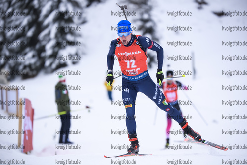 13.12.2019, xkvx, Biathlon IBU Weltcup Hochfilzen, Sprint Herren, v.l. Lukas Hofer (Italy) in aktion / in action competes