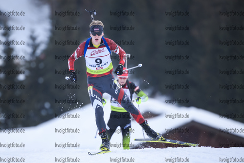 18.12.2019, xkvx, Biathlon IBU Cup Obertilliach, Short Individual Herren, v.l. Edgars Mise (Latvia) in aktion / in action competes