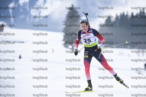 18.12.2019, xkvx, Biathlon IBU Cup Obertilliach, Short Individual Herren, v.l. Lars Helge Birkeland (Norway) in aktion / in action competes