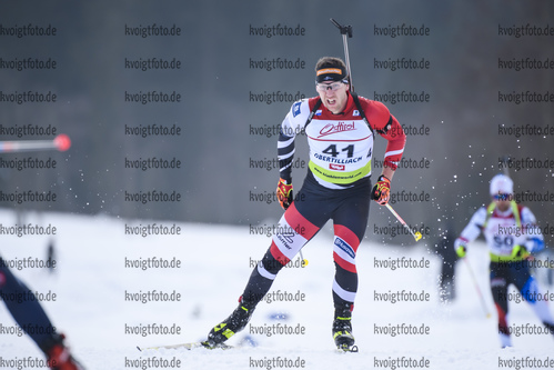 18.12.2019, xkvx, Biathlon IBU Cup Obertilliach, Short Individual Herren, v.l. David Komatz (Austria) in aktion / in action competes