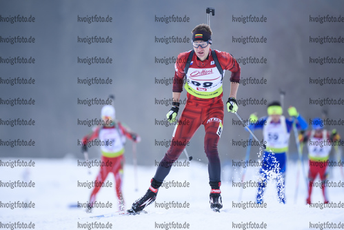 18.12.2019, xkvx, Biathlon IBU Cup Obertilliach, Short Individual Herren, v.l. Lukas Jakeliunas (Lithuania) in aktion / in action competes