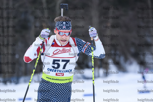 18.12.2019, xkvx, Biathlon IBU Cup Obertilliach, Short Individual Herren, v.l. Max Durtschi (United States) in aktion / in action competes