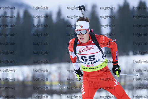 18.12.2019, xkvx, Biathlon IBU Cup Obertilliach, Short Individual Herren, v.l. Adam Runnalls (Canada) in aktion / in action competes