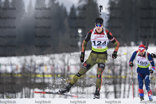 18.12.2019, xkvx, Biathlon IBU Cup Obertilliach, Short Individual Herren, v.l. Marco Gross (Germany) in aktion / in action competes