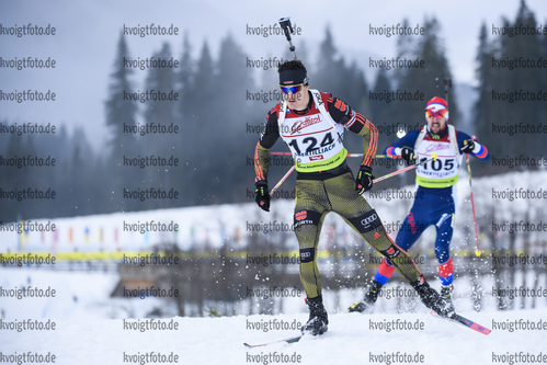 18.12.2019, xkvx, Biathlon IBU Cup Obertilliach, Short Individual Herren, v.l. Marco Gross (Germany) in aktion / in action competes