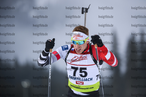 18.12.2019, xkvx, Biathlon IBU Cup Obertilliach, Short Individual Herren, v.l. Peter Brunner (Austria) in aktion / in action competes