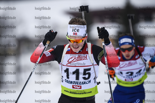 18.12.2019, xkvx, Biathlon IBU Cup Obertilliach, Short Individual Herren, v.l. Sindre Fjellheim Jorde (Norway) in aktion / in action competes