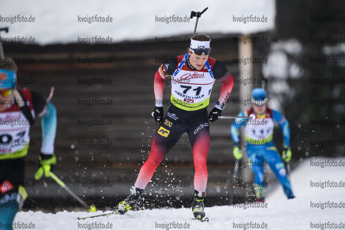 18.12.2019, xkvx, Biathlon IBU Cup Obertilliach, Short Individual Herren, v.l. Endre Stroemsheim (Norway) in aktion / in action competes