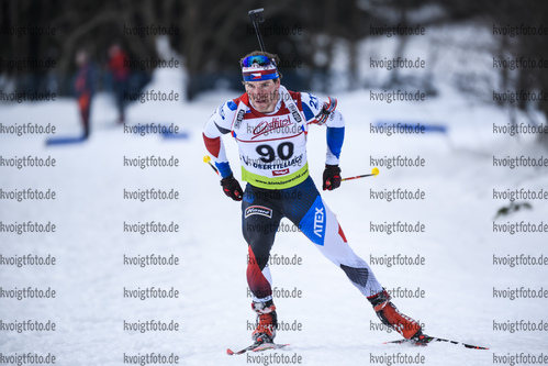 18.12.2019, xkvx, Biathlon IBU Cup Obertilliach, Short Individual Herren, v.l. Ondrej Hosek (Czech Republic) in aktion / in action competes