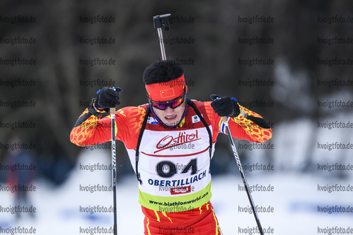 18.12.2019, xkvx, Biathlon IBU Cup Obertilliach, Short Individual Herren, v.l. Jinle Tang (China) in aktion / in action competes