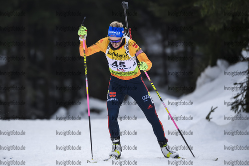 18.12.2019, xkvx, Biathlon IBU Cup Obertilliach, Short Individual Damen, v.l. Anna Weidel (Germany) in aktion / in action competes