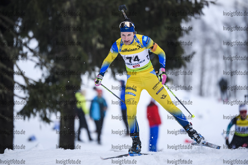 18.12.2019, xkvx, Biathlon IBU Cup Obertilliach, Short Individual Damen, v.l. Johanna Skottheim (Sweden) in aktion / in action competes