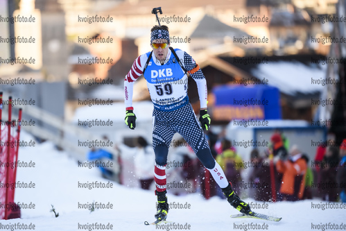 19.12.2019, xkvx, Biathlon IBU Weltcup Le Grand Bornand, Sprint Herren, v.l. Leif Nordgren (United States) in aktion / in action competes
