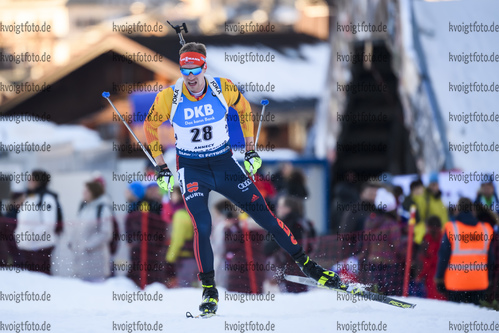 19.12.2019, xkvx, Biathlon IBU Weltcup Le Grand Bornand, Sprint Herren, v.l. Johannes Kuehn (Germany) in aktion / in action competes