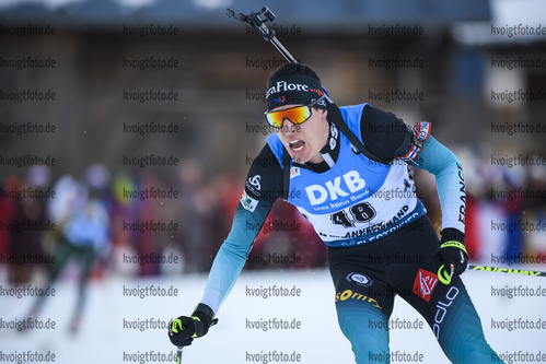 19.12.2019, xkvx, Biathlon IBU Weltcup Le Grand Bornand, Sprint Herren, v.l. Quentin Fillon Maillet (France) in aktion / in action competes