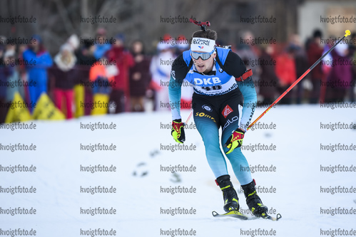 19.12.2019, xkvx, Biathlon IBU Weltcup Le Grand Bornand, Sprint Herren, v.l. Fabien Claude (France) in aktion / in action competes
