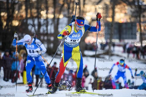 19.12.2019, xkvx, Biathlon IBU Weltcup Le Grand Bornand, Sprint Herren, v.l. George Buta (Romania) in aktion / in action competes