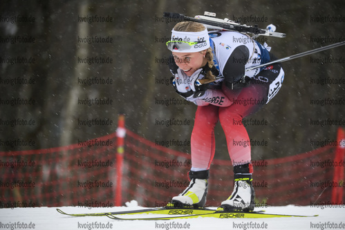 20.12.2019, xkvx, Biathlon IBU Weltcup Le Grand Bornand, Sprint Damen, v.l. Tiril Eckhoff (Norway) in aktion / in action competes