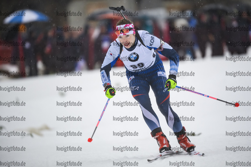 20.12.2019, xkvx, Biathlon IBU Weltcup Le Grand Bornand, Sprint Damen, v.l. Anna Frolina (Korea) in aktion / in action competes