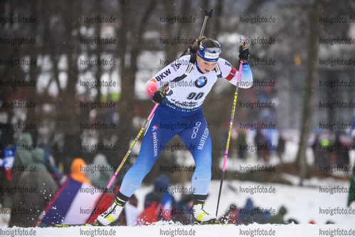 20.12.2019, xkvx, Biathlon IBU Weltcup Le Grand Bornand, Sprint Damen, v.l. Irene Cadurisch (Switzerland) in aktion / in action competes