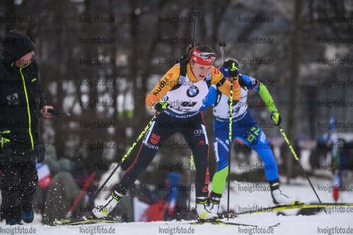20.12.2019, xkvx, Biathlon IBU Weltcup Le Grand Bornand, Sprint Damen, v.l. Janina Hettich (Germany) in aktion / in action competes