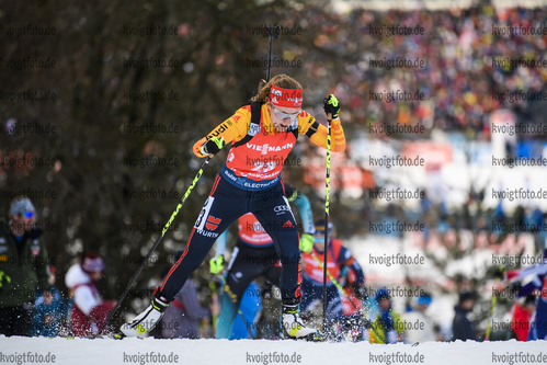 22.12.2019, xkvx, Biathlon IBU Weltcup Le Grand Bornand, Verfolgung Damen, v.l. Janina Hettich (Germany) in aktion / in action competes