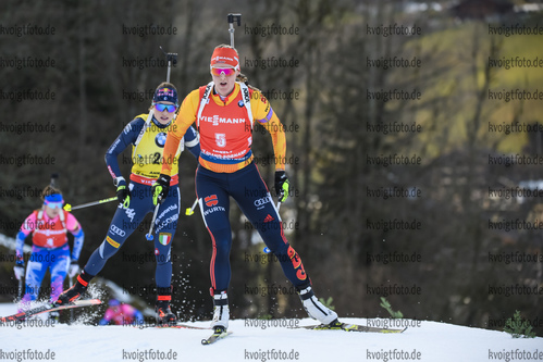 22.12.2019, xkvx, Biathlon IBU Weltcup Le Grand Bornand, Verfolgung Damen, v.l. Denise Herrmann (Germany) in aktion / in action competes