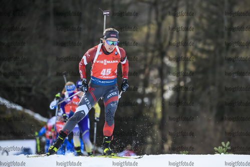22.12.2019, xkvx, Biathlon IBU Weltcup Le Grand Bornand, Verfolgung Damen, v.l. Baiba Bendika (Latvia) in aktion / in action competes