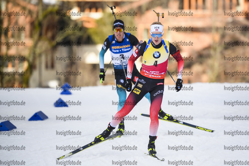 22.12.2019, xkvx, Biathlon IBU Weltcup Le Grand Bornand, Verfolgung Herren, v.l. Johannes Thingnes Boe (Norway) in aktion / in action competes