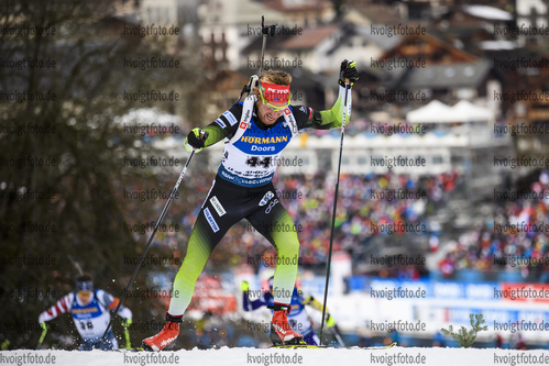 22.12.2019, xkvx, Biathlon IBU Weltcup Le Grand Bornand, Verfolgung Herren, v.l. Klemen Bauer (Slovenia) in aktion / in action competes