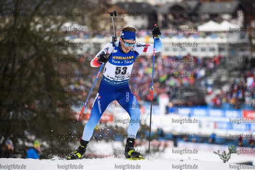 22.12.2019, xkvx, Biathlon IBU Weltcup Le Grand Bornand, Verfolgung Herren, v.l. Joscha Burkhalter (Switzerland) in aktion / in action competes