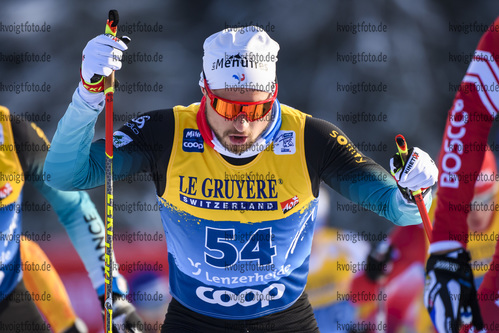 28.12.2019, xkvx, Langlauf Tour de Ski Lenzerheide, Massenstart Herren, v.l. Renaud Jay (France) in aktion / in action competes