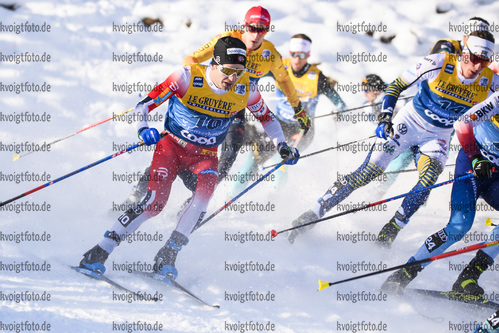 28.12.2019, xkvx, Langlauf Tour de Ski Lenzerheide, Massenstart Herren, v.l. Sjur Roethe (Norway) in aktion / in action competes