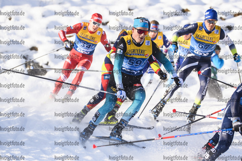 28.12.2019, xkvx, Langlauf Tour de Ski Lenzerheide, Massenstart Herren, v.l. Jules Chappaz (France) in aktion / in action competes