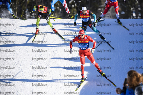 29.12.2019, xkvx, Langlauf Tour de Ski Lenzerheide, Sprint Finale, v.l. Gleb Retivykh (Russia) in aktion / in action competes