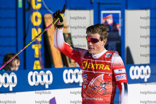 29.12.2019, xkvx, Langlauf Tour de Ski Lenzerheide, Sprint Finale, v.l. Johannes Hoesflot Klaebo (Norway) im Ziel / in the finish