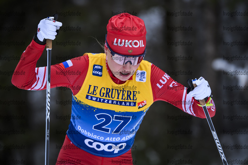 31.12.2019, xkvx, Langlauf Tour de Ski Toblach, Einzel Damen, v.l. Anna Nechaevskaya (Russia) in aktion / in action competes
