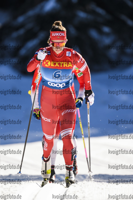 01.01.2020, xkvx, Langlauf Tour de Ski Toblach, Pursuit Damen, v.l. Natalia Nepryaeva (Russia) in aktion / in action competes