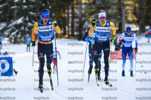 01.01.2020, xkvx, Langlauf Tour de Ski Toblach, Pursuit Herren, v.l. Jonas Dobler (Germany) and Sebastian Eisenlauer (Germany)  / 