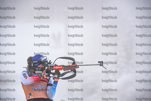 07.01.2019, xkvx, Biathlon IBU Weltcup Oberhof, Training Damen, v.l. Lena Haecki (Switzerland) in aktion am Schiessstand / at the shooting range