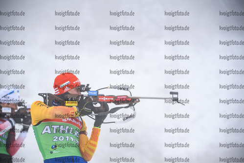 08.01.2019, xkvx, Biathlon IBU Weltcup Oberhof, Training Herren, v.l. Benedikt Doll (Germany) in aktion am Schiessstand / at the shooting range
