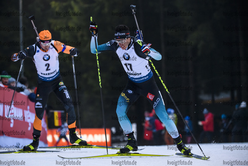 10.01.2019, xkvx, Biathlon IBU Weltcup Oberhof, Sprint Herren, v.l. Quentin Fillon Maillet (France) in aktion / in action competes